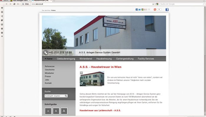 Das Firmenportal des Wiener Gebäudespezialisten ASS bietet nicht nur Informationen rund um das Unternehmen, sondern wird im Web auch gefunden. Im „Hintergrund“ kümmert sich die Herold-Tochter ClearSense um die Suchmaschinenoptimierung.